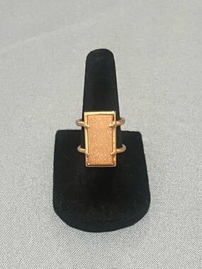Kendra Scott Rose Gold Rectangular Sparkle Druzy Ring
